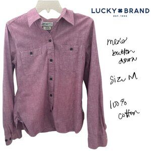 Lucky Brand Men's Button Down, 100% Cotton, Size Medium